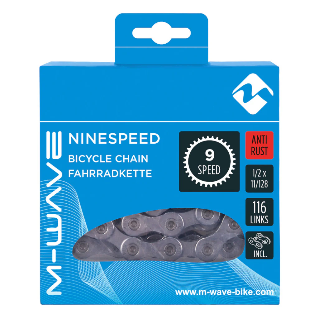 Cadena M-Wave Inoxidable 9V 116 Eslabones - eslabón rápido